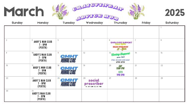 Hub Calendar March 2025